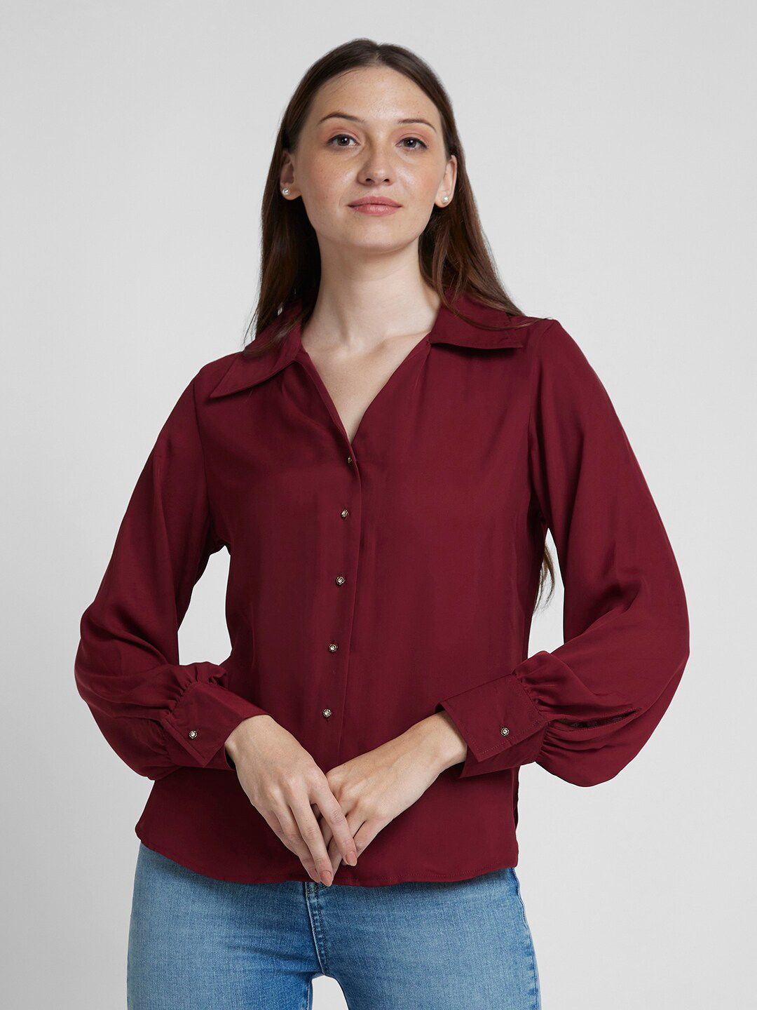 SPYKAR Classic Spread Collar Opaque Casual Shirt
