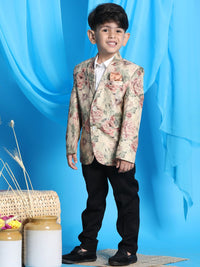 VASTRAMAY Boys Printed Notched Lapel Blazers