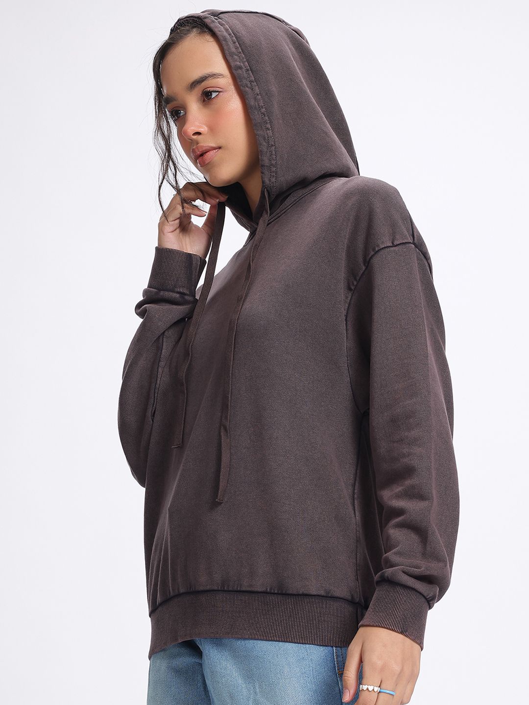 DressBerry Drop-Shoulder Hooded Sweatshirt