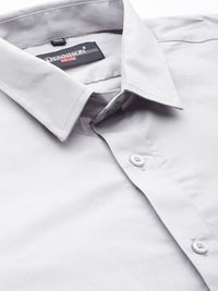 DENNISON Men Grey Smart Slim Fit Water & Stain Repellent Solid Formal Shirt