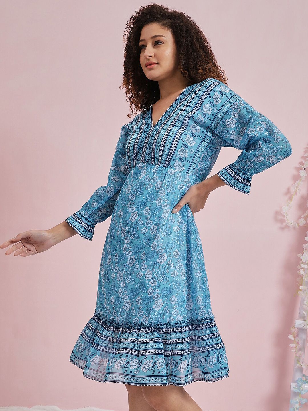 Athena Floral Printed Georgette Dress
