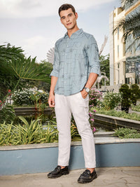 Thomas Scott Men Regular Fit Long Sleeves Embroidered Shirt