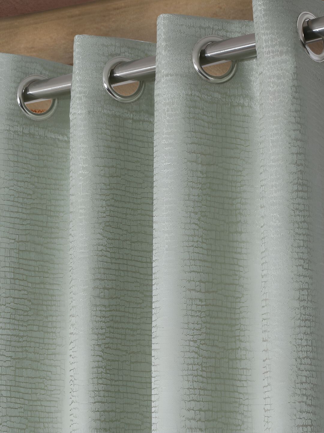 HOSTA HOMES Olive Green Abstract Black Out Door Curtain
