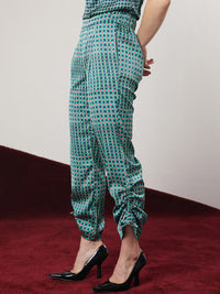RAREISM Women Checked Slim Fit High-Rise Trousers