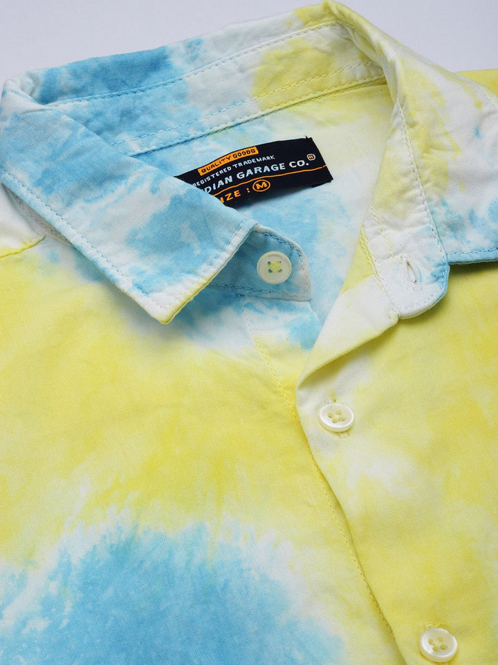 The Indian Garage Co Men Regular Fit Overdyed Resortwear Shirt