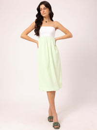 DressBerry Soft Grunge Glam Colourblocked Textured Strapless Balloon Dress