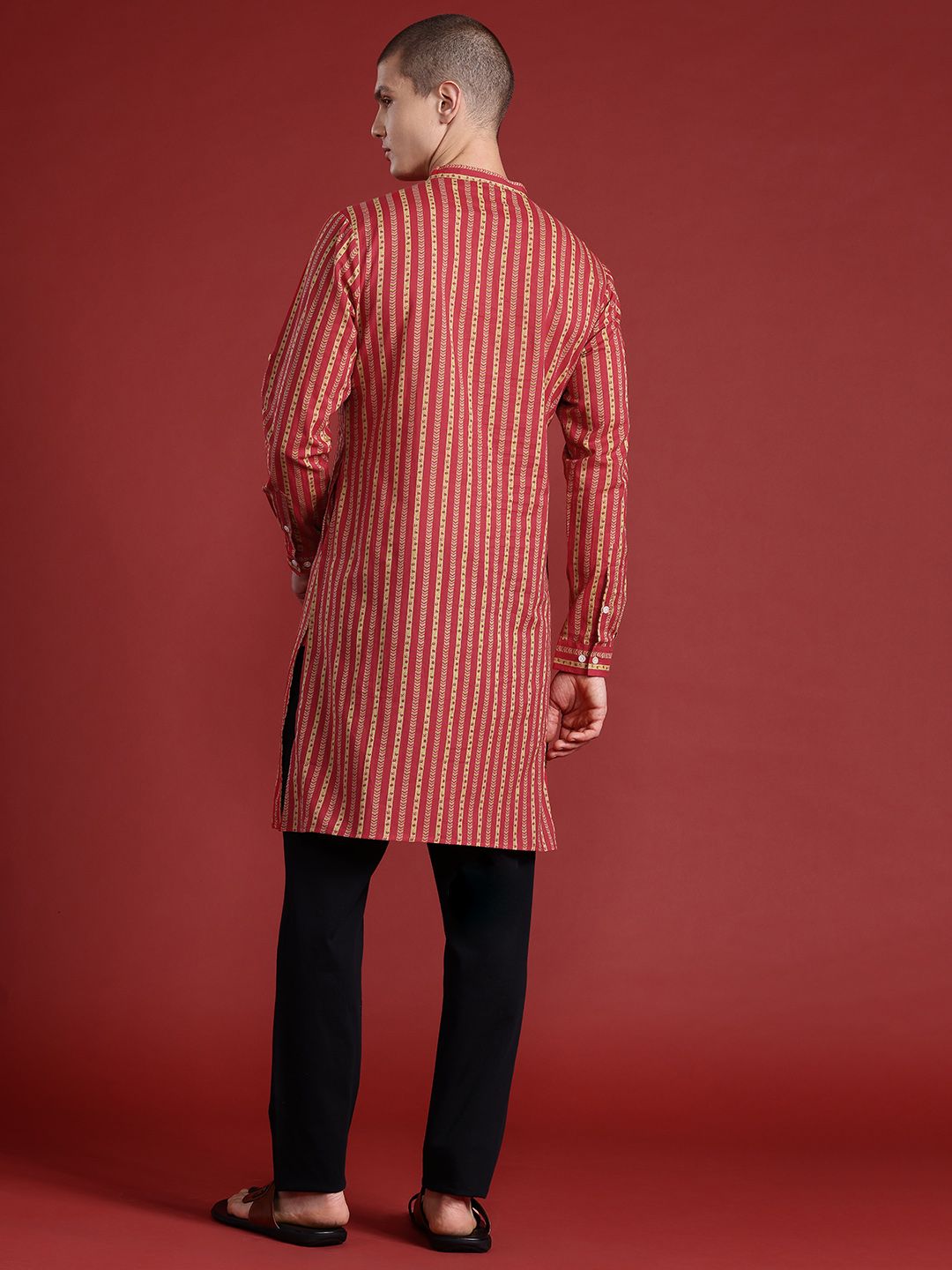 Anouk Pure Cotton Striped Kurta