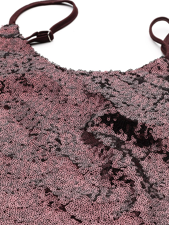 all about you Sequinned Embellished Shoulder Straps Top