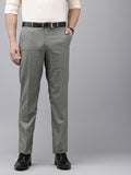 Park Avenue Men Textured Checked Formal Trousers