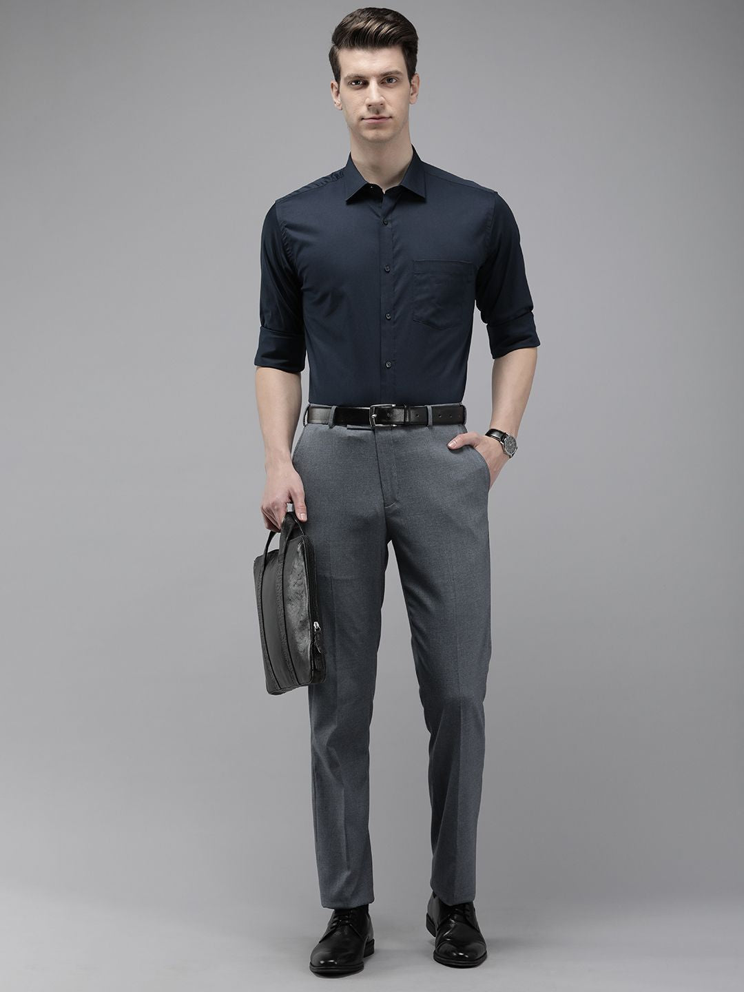 Park Avenue Slim Fit Opaque Cutaway Collar Formal Shirt