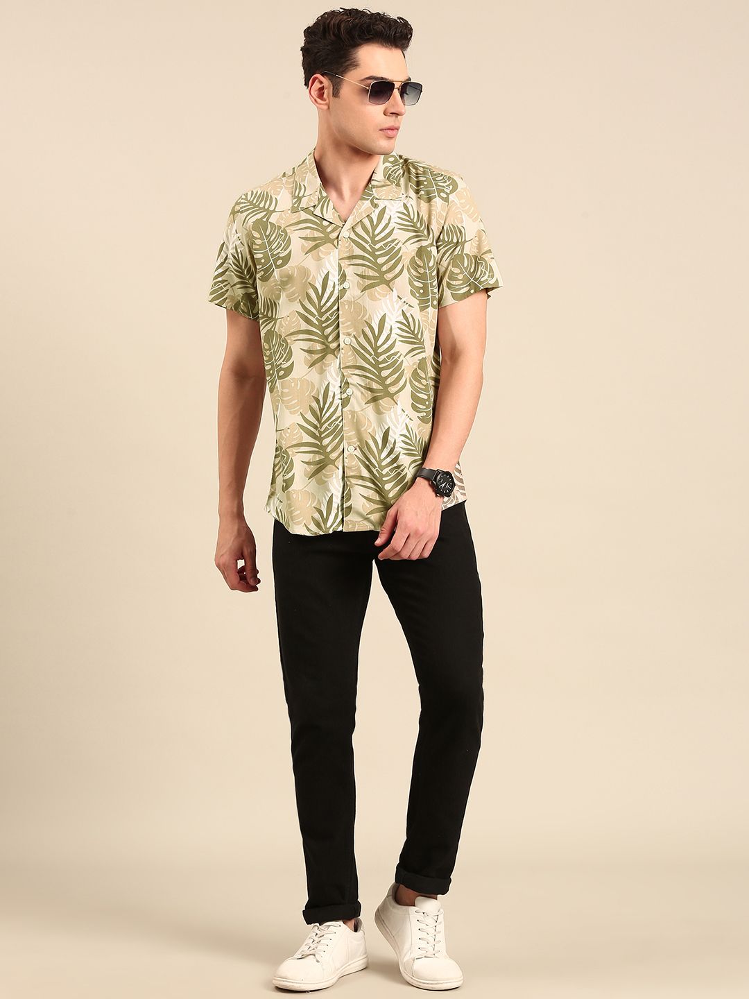 Being Human Tropical Printed Slim Fit Casual Shirt