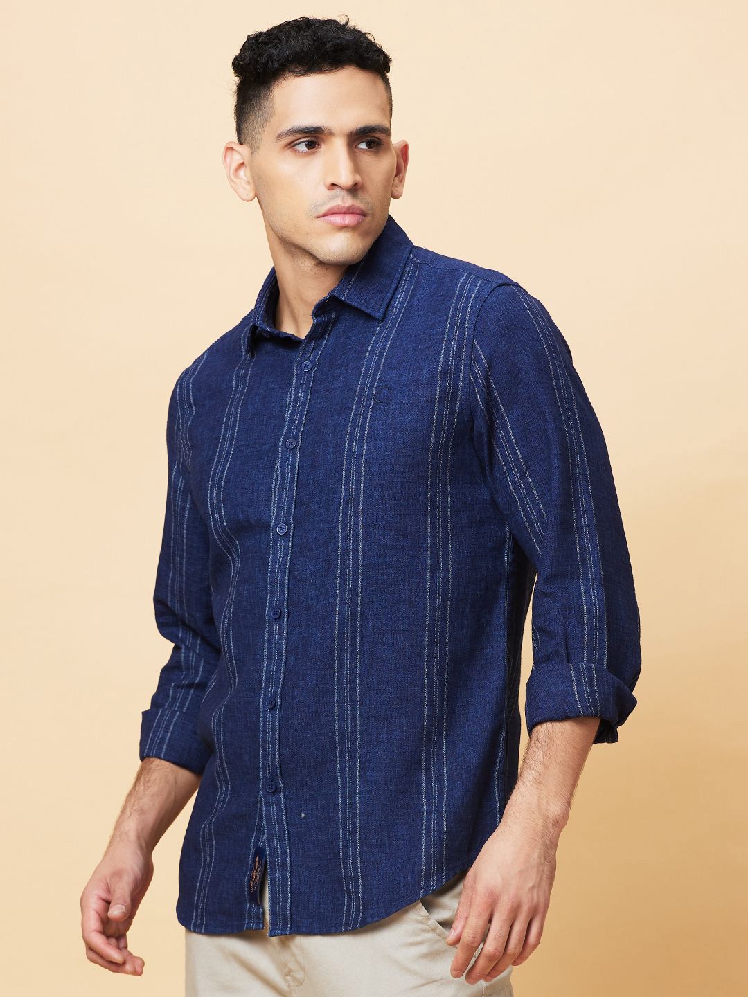 Being Human Men Slim Fit Opaque Striped Casual Shirt