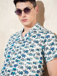 DENNISON Printed Pure Cotton Shirt & Shorts Co-Ord