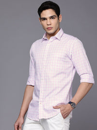 Raymond Pure Cotton Slim Fit Checked Casual Shirt