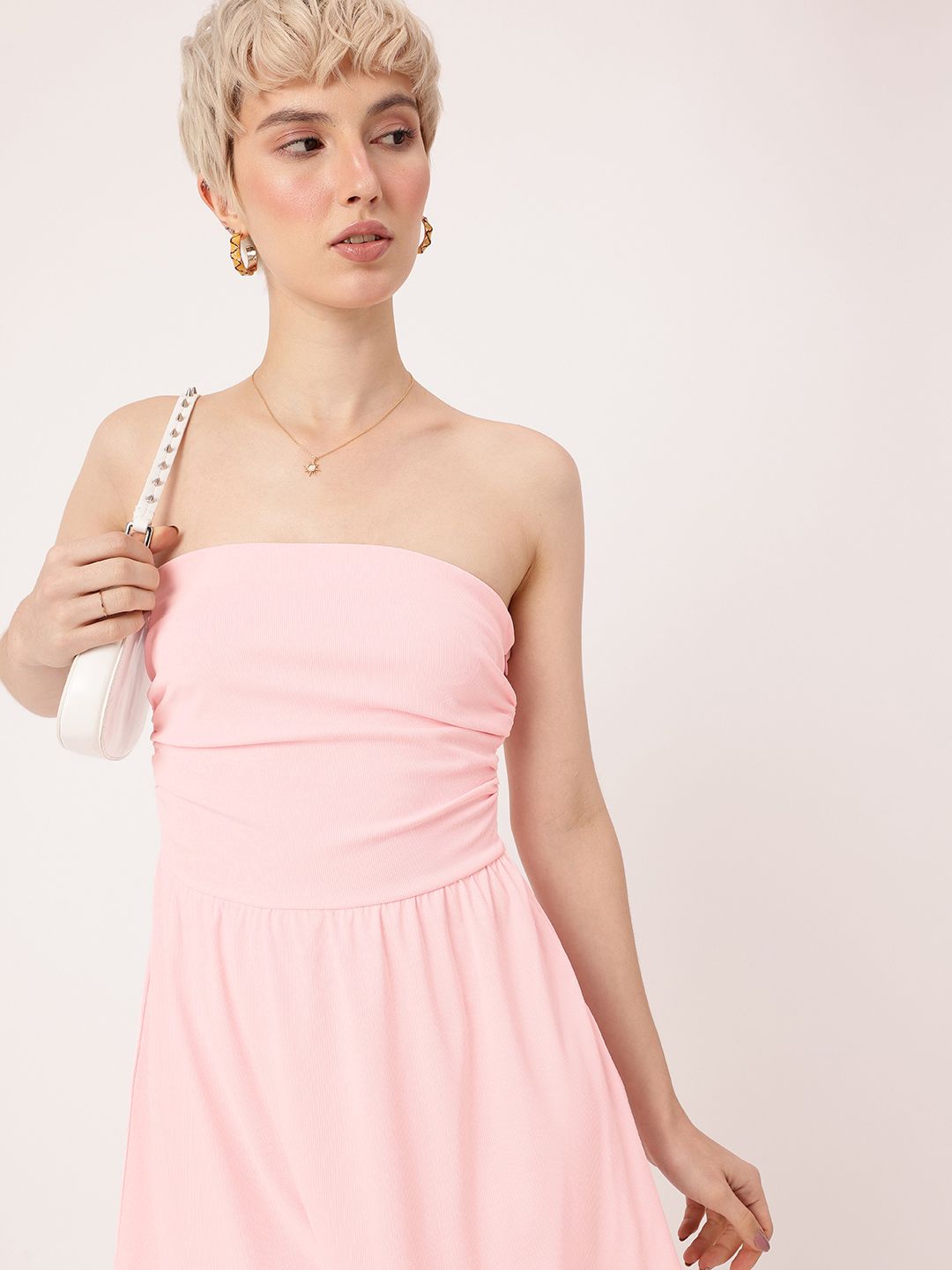 DressBerry Adorable Stylish Flared Bandeau Mini Dress