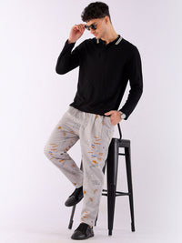 The Indian Garage Co Abstract Printed Cotton Loose Fit Trouser