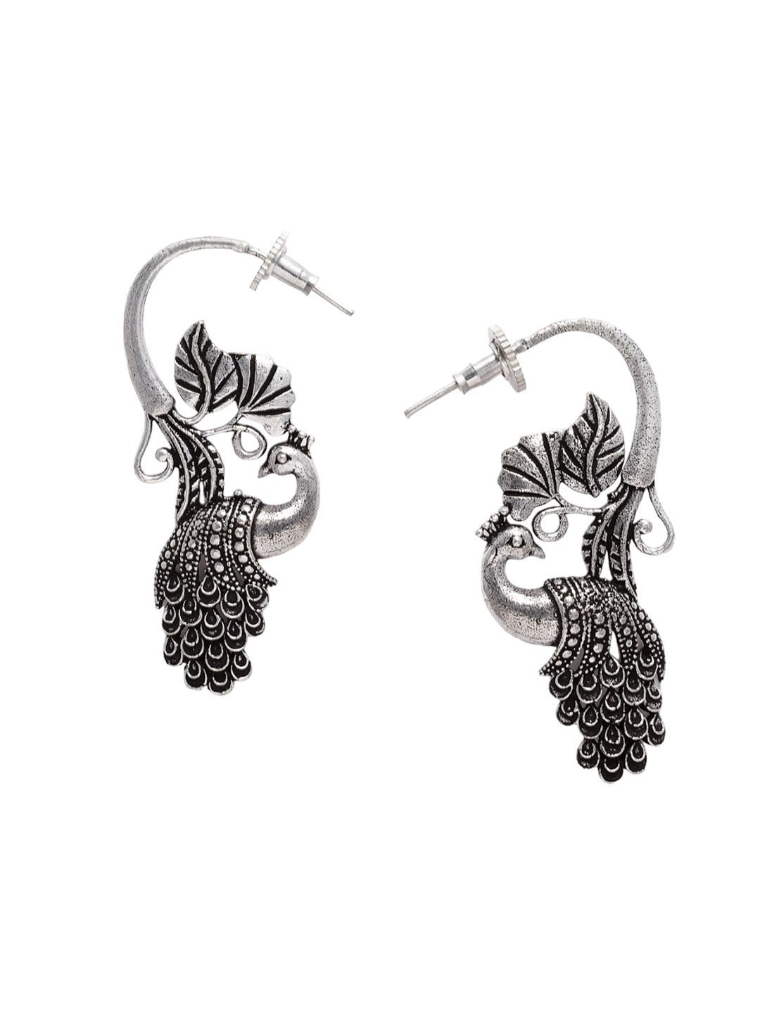 Anting-anting Jatuh Berbentuk Merak Bersalut Perak Anouk