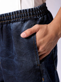 The Indian Garage Co Men Mid Rise Baggy Tapered Fit Utility Denim Jogger