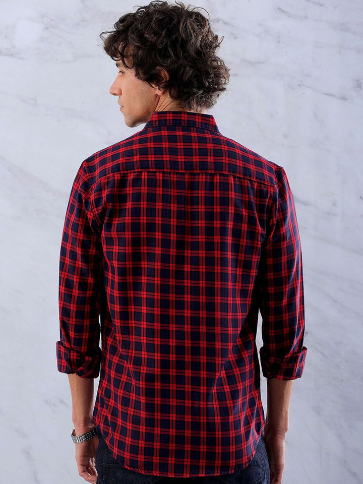 The Indian Garage Co Men Checked Slim Fit Opaque Casual Shirt