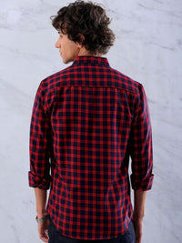 The Indian Garage Co Men Checked Slim Fit Opaque Casual Shirt