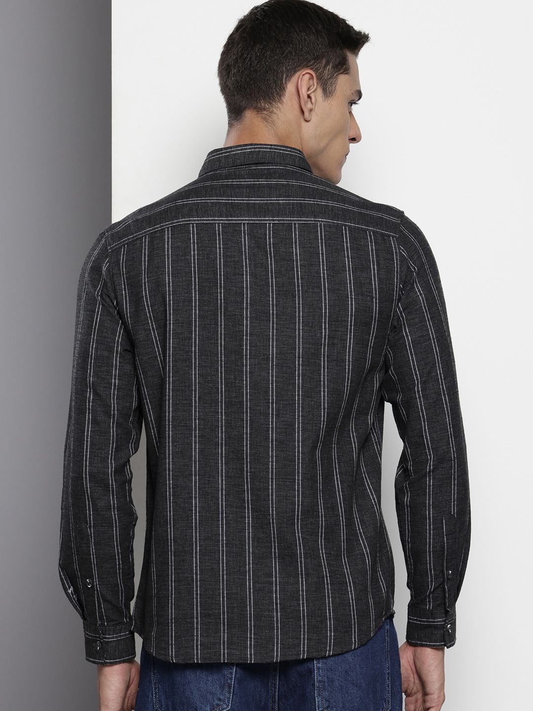 The Indian Garage Co Slim Fit Striped Casual Shirt