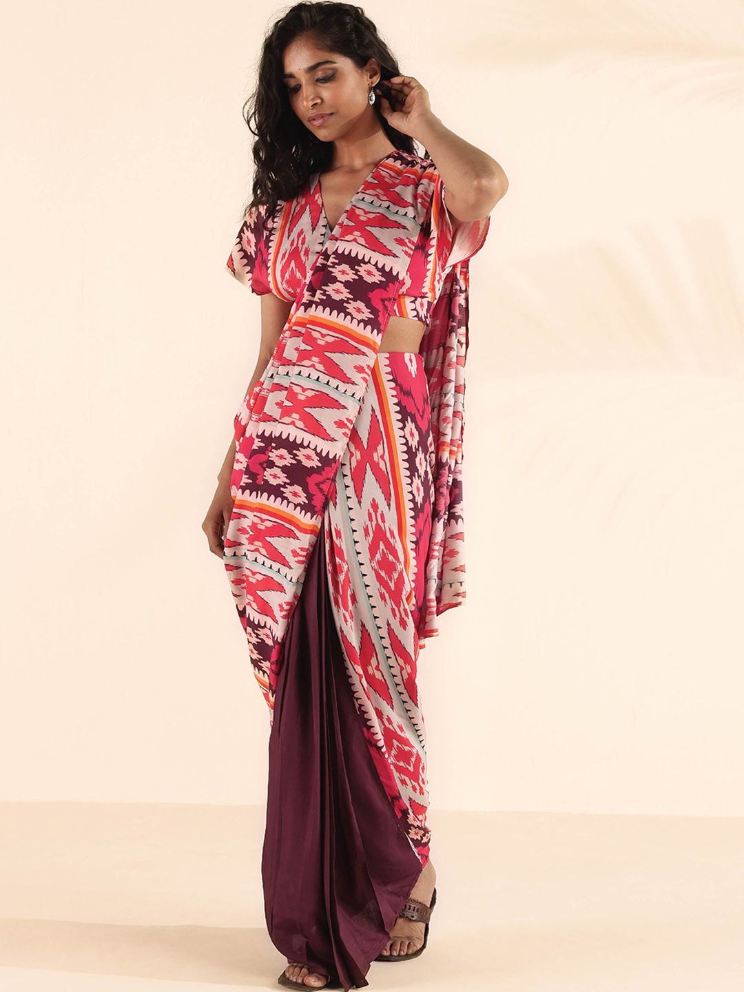 trueBrowns Printed Saree Blouse