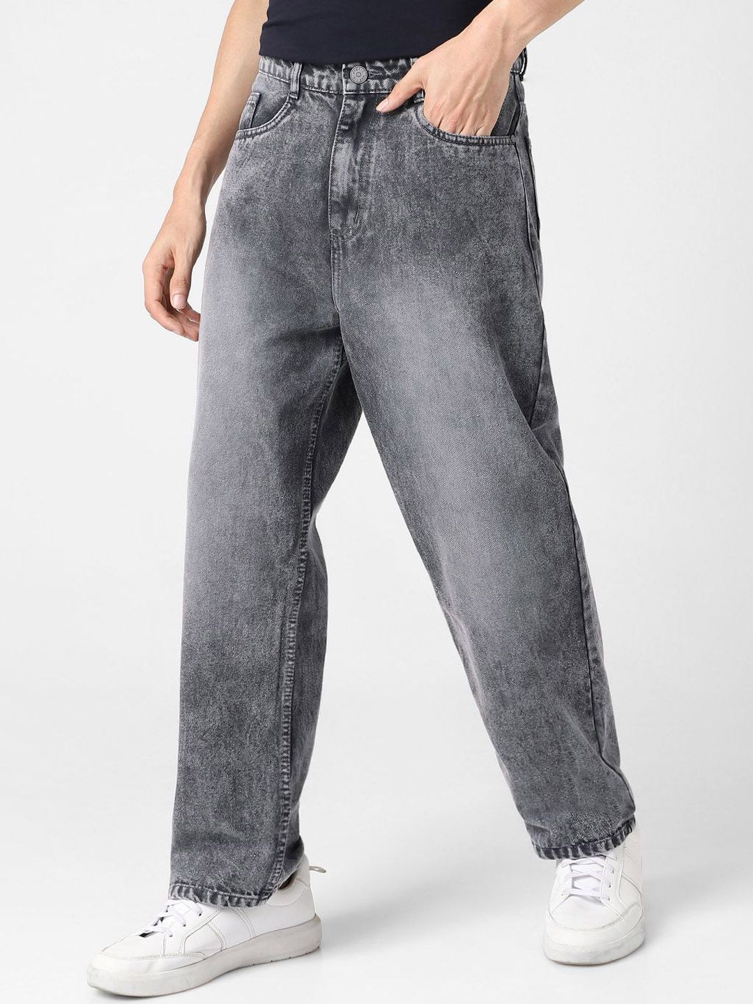 Urbano Fashion Men Non Stretchable Loose Baggy Fit Washed Jeans