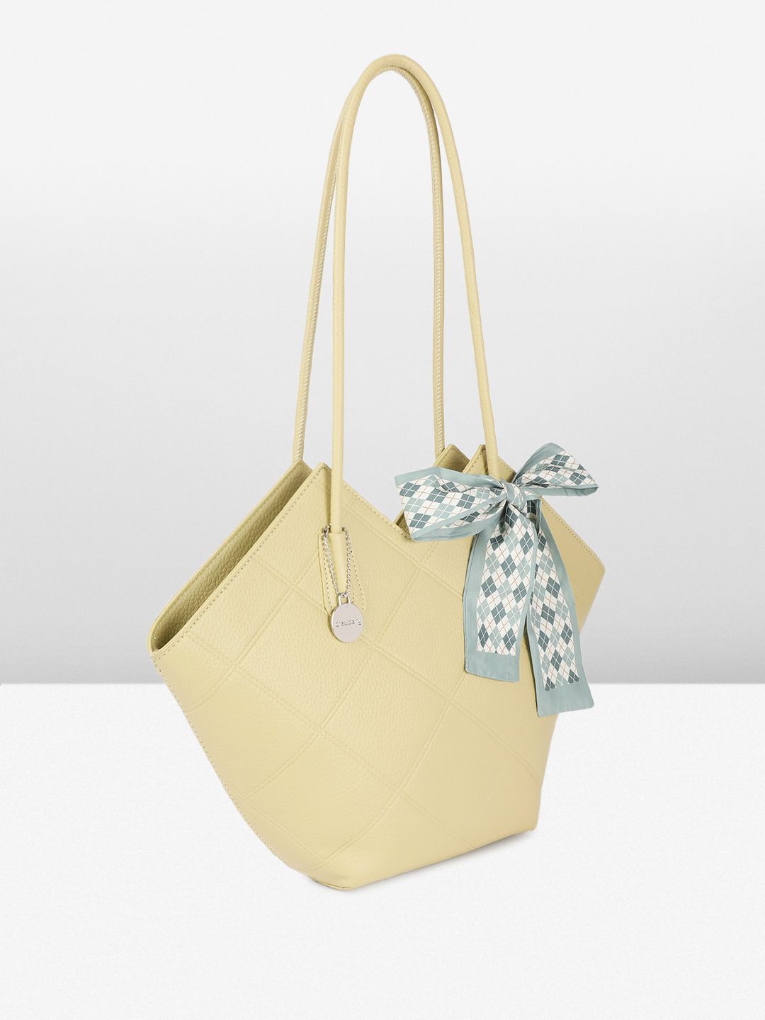 DressBerry Structured Geometric Shoulder Bag with Bow