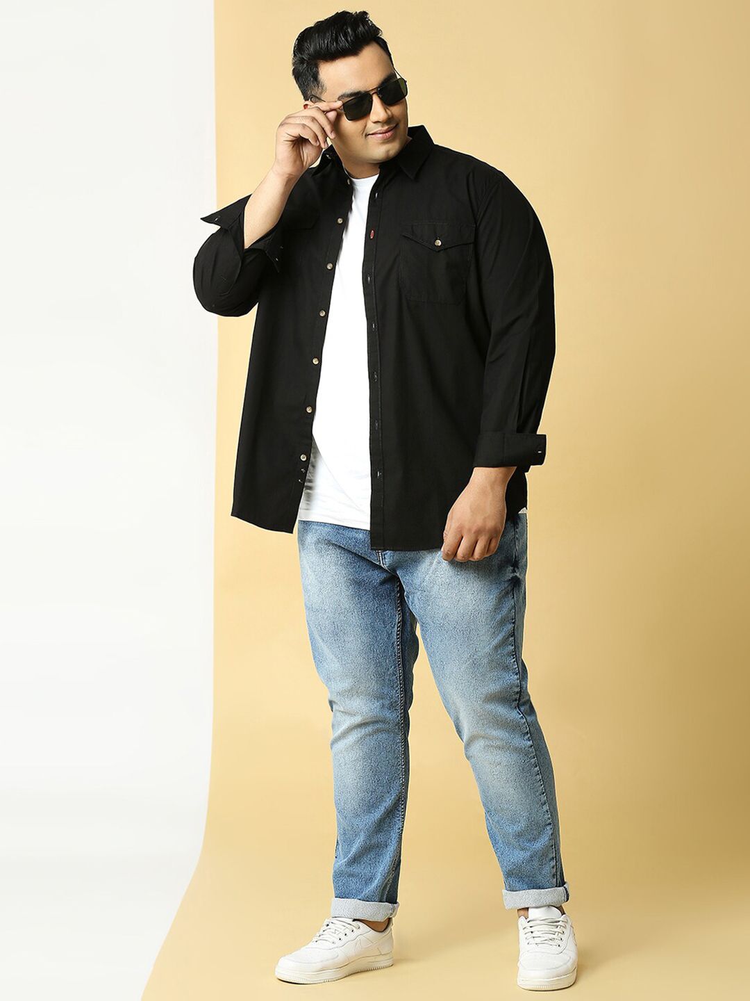 Thomas Scott Plus Size Cotton Premium Slim Fit Opaque Casual Shirt