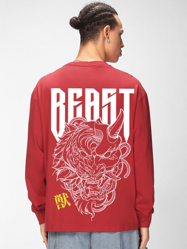 Bewakoof Men Typography Printed Round Neck Pure Cotton Oversized T-shirt