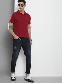 The Indian Garage Co Men Relaxed Fit Low Distress Light Fade Stretchable Jeans