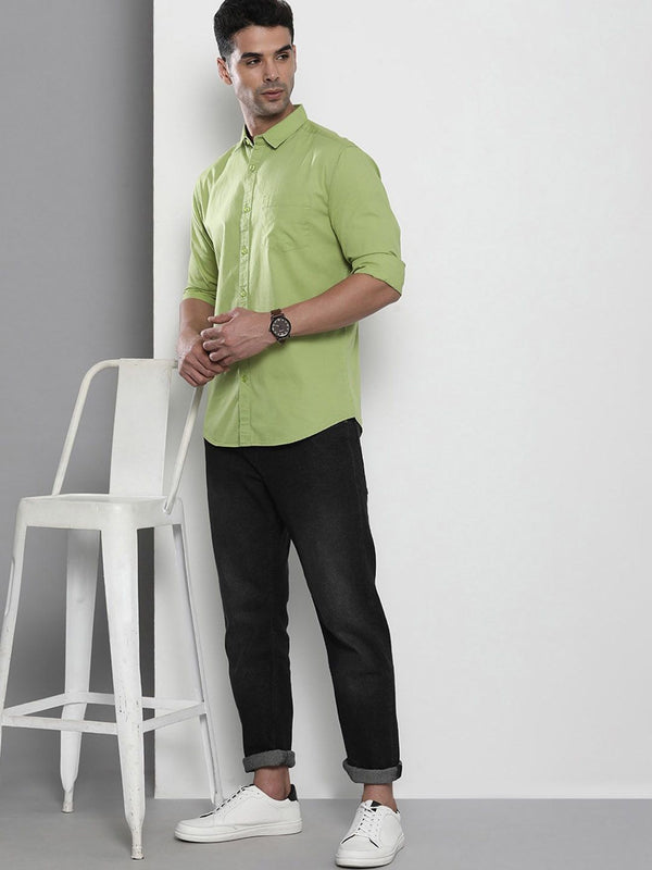 The Indian Garage Co Men Green Pure Cotton Casual Shirt