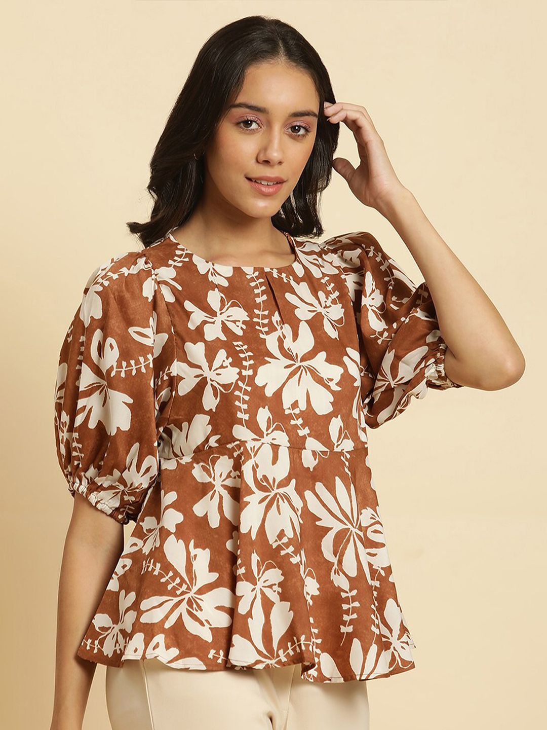 W Floral Printed A Line Top