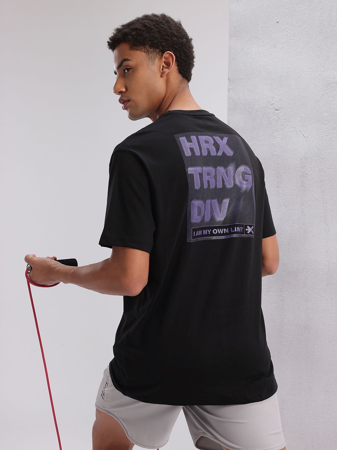 HRX by Hrithik Roshan Twin Collection Typography Printed Drop-Shoulder Sleeves T-shirt
