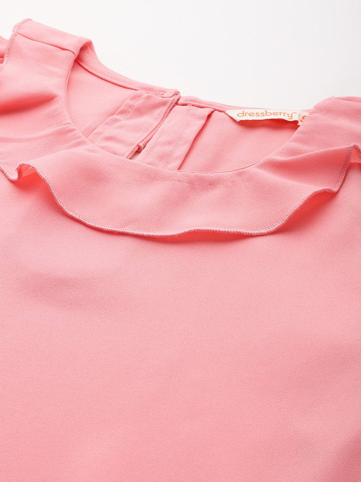 DressBerry Flutter Sleeves Ruffles Top