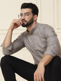 SOJANYA Men Grey Thread Work Kurta