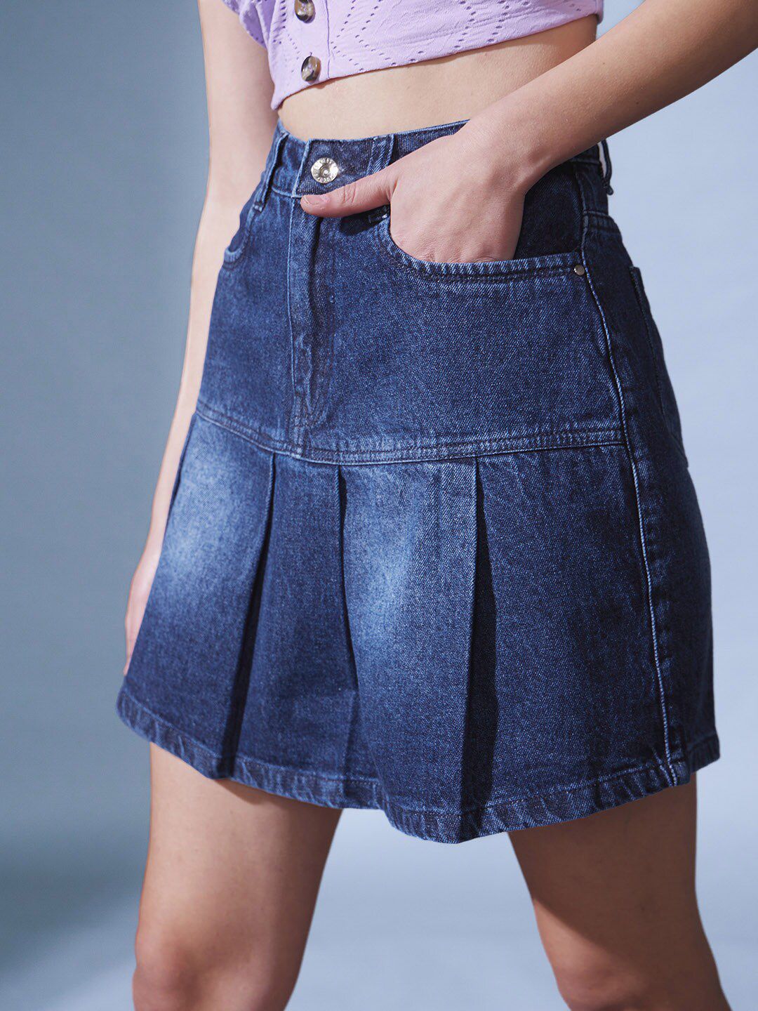 STREET 9 Denim A-Line Mini Skirt