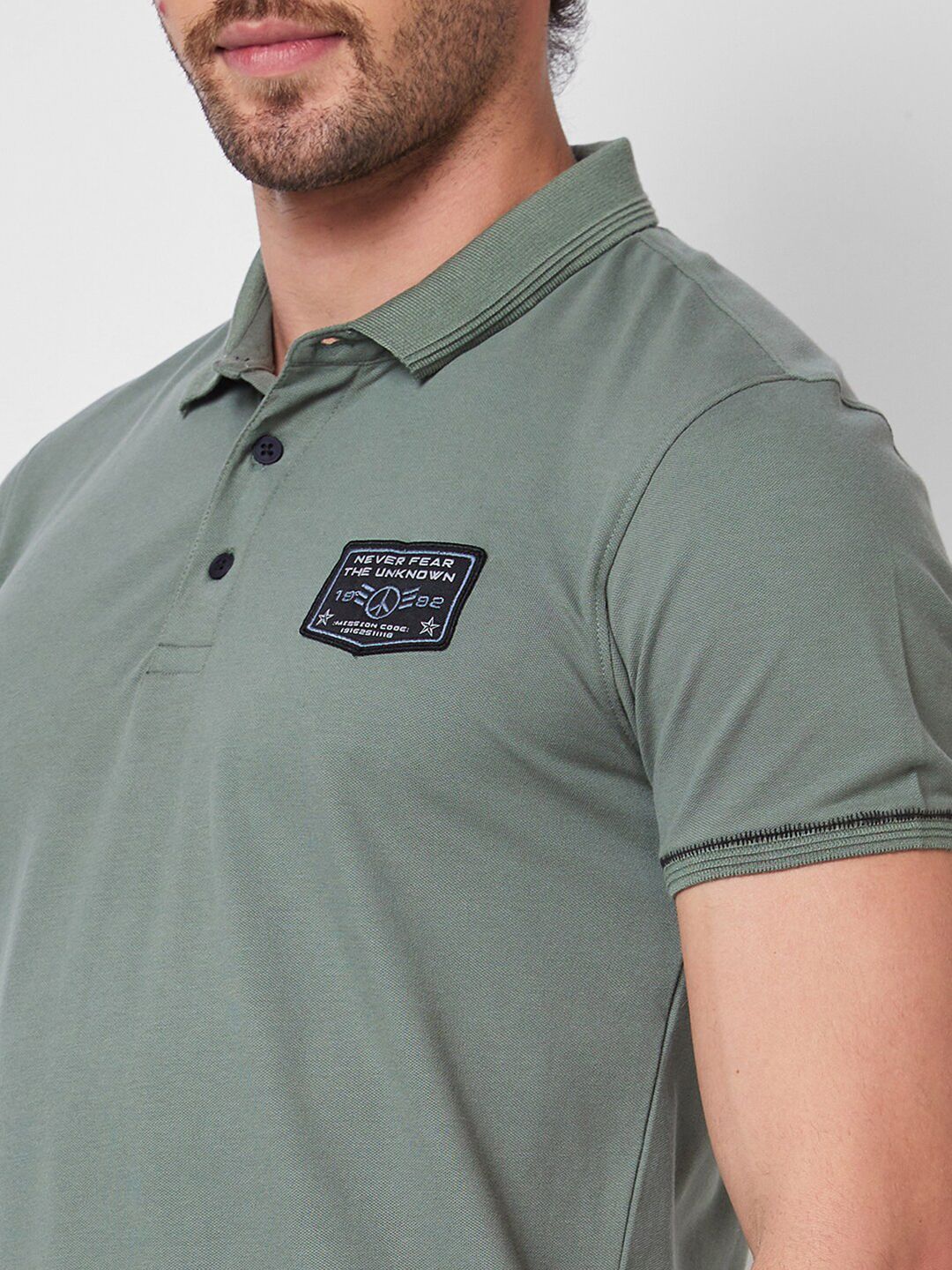 SPYKAR Polo Collar Cotton Slim Fit T-shirt