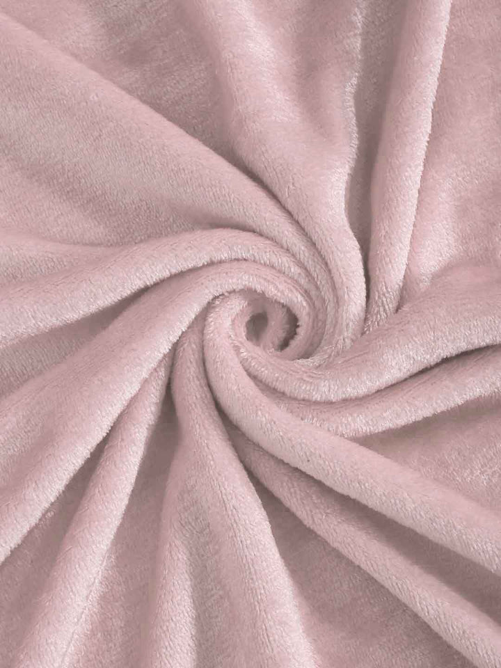 KLOTTHE Pink Woolen 300TC Single Bedsheet With 1 Pillow Cover