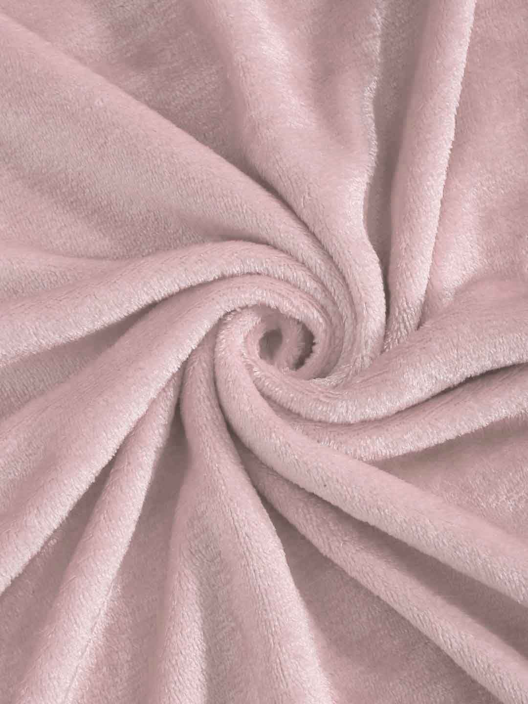 KLOTTHE Pink Woolen 300TC Single Bedsheet With 1 Pillow Cover