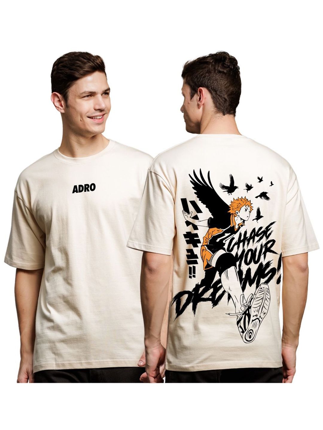 ADRO Men Typography Printed Raw Edge T-shirt