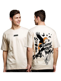 ADRO Men Typography Printed Raw Edge T-shirt