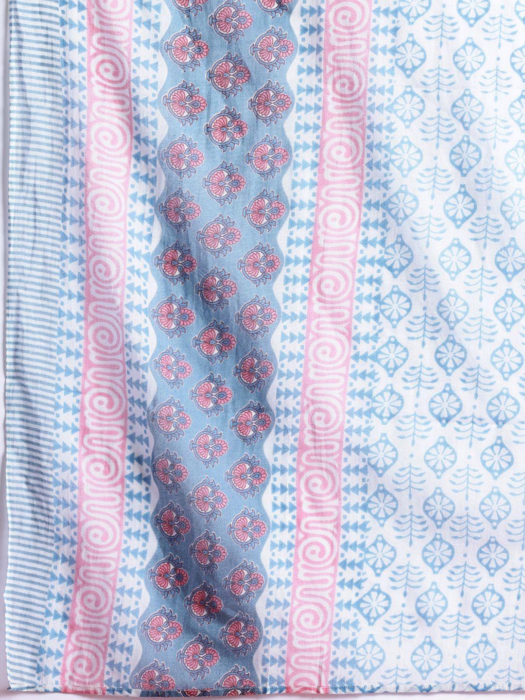 Indo Era Floral Printed Empire Beads and Stones Pure Cotton Kurta with Trousers & Dupatta