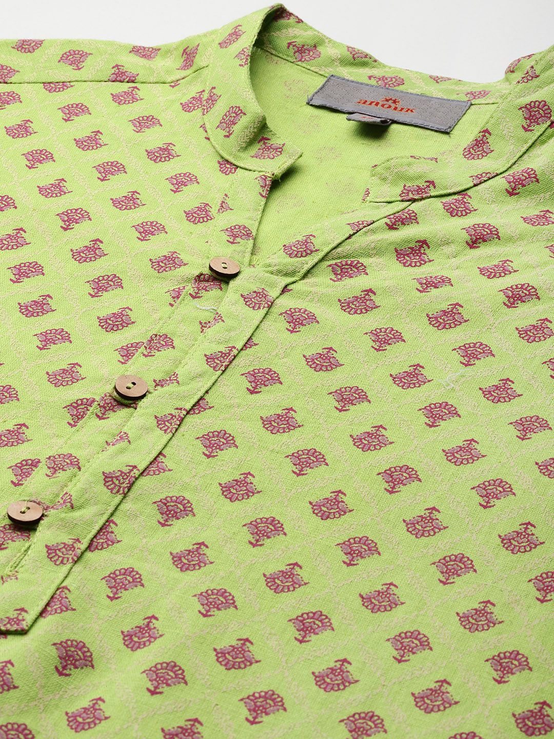 Anouk Basant Bahaar Cotton Linen Printed Straight Kurta