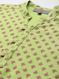Anouk Basant Bahaar Cotton Linen Printed Straight Kurta