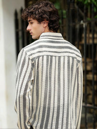 Eszett Men Classic Striped Casual Shirt