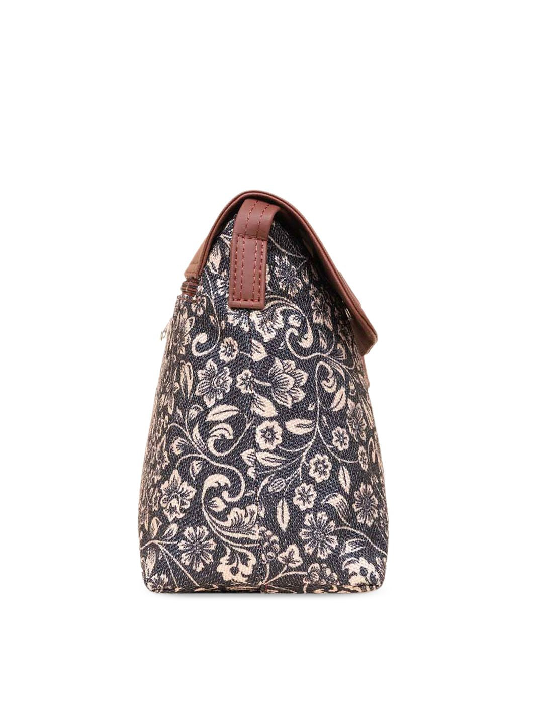 ZOUK Floral Printed Structured Sling Bag