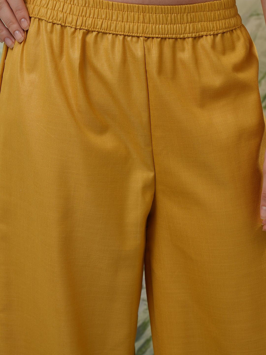Vishudh Yellow Floral Printed Regular Kurta with Palazzo & Dupatta