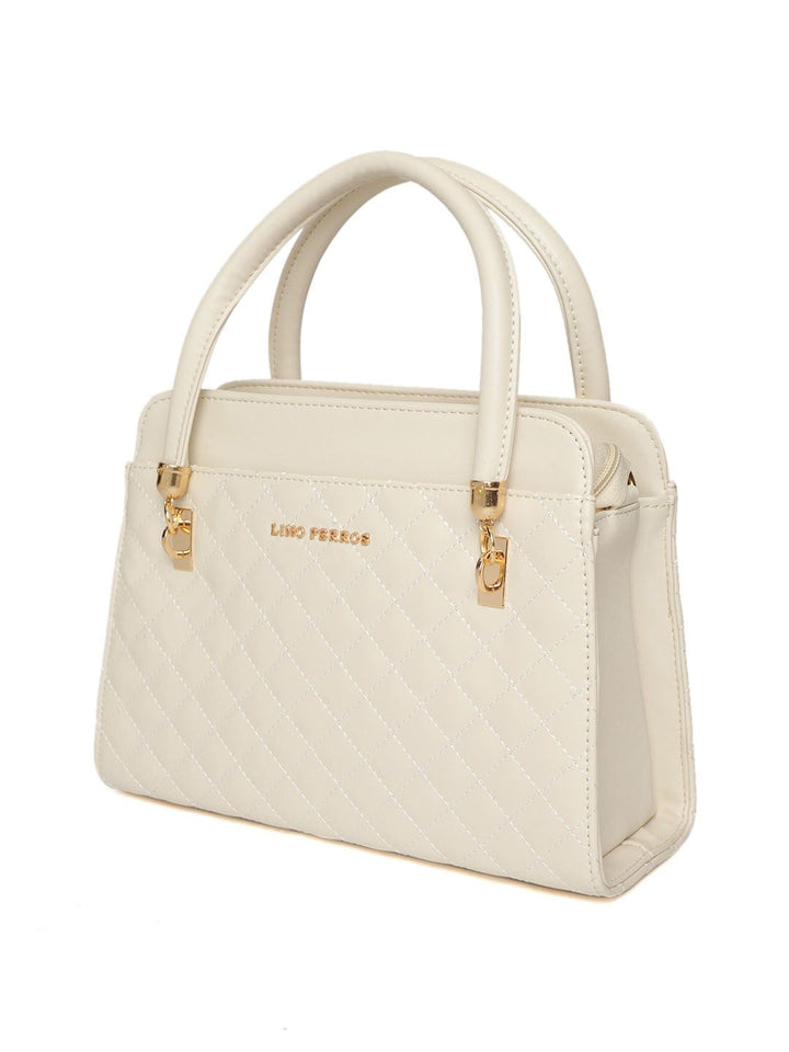 Lino Perros Off-White Quilted Handheld Bag