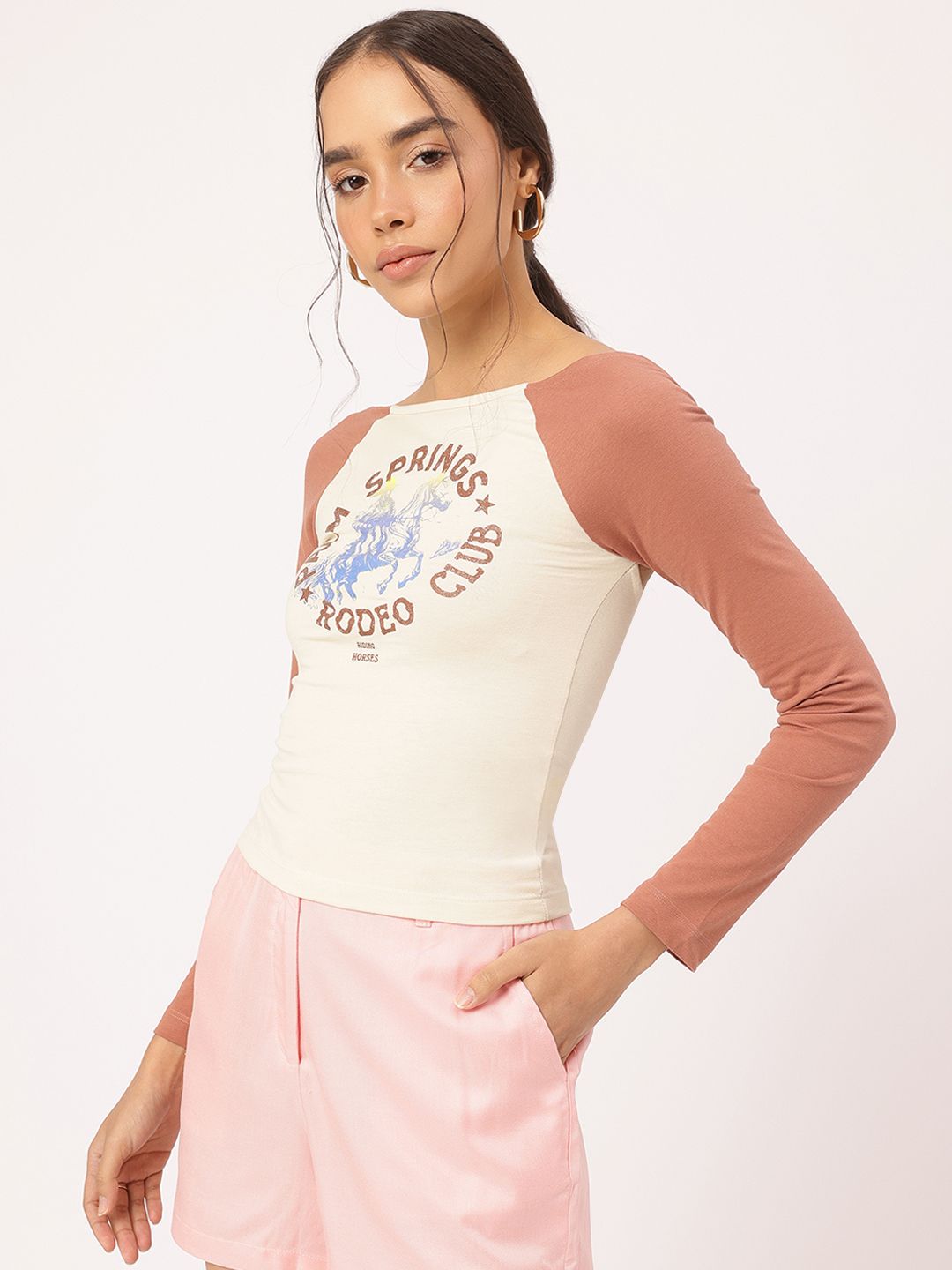 DressBerry Feminine Flair Printed Styled Back Top